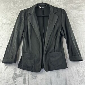 Sparkle & Fade Sweater Blazer Women's M Black Pockets